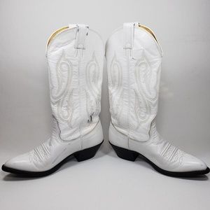 Nocona Cowgirl Leather Boots White
